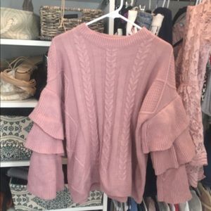 Sweater with bell sleeves